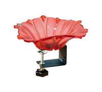 Wzxksoac Balcony Bird Bath Railing Bird Feeder Birdbath Bowl Fence Bird Bath with Heavy Duty Adjustable Base Deck Rail Red