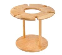 Wzxksoac Bamboo Wine Glass Rack Freestanding Stemware Storage Rack Natural Brown Hanging Shelf Tabletop Wine Glass Holder Small