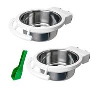 Wzxksoac Bird Feeding Dish Cups 2 PCS Stainless Steel Hanging Bird Bowls Food Container with Spoon Perch Stand for Birds