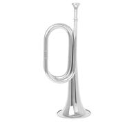 Wzxksoac Brass Cavalry Horn Trumpet Pure Copper Step Trumpet Brass Musical Instrument Silvery