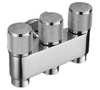 Wzxksoac Brass One in Three Out Three Way Control Washing Machine Chrome/Gray Faucet Three Way Triangle Valve G1/3Mini Silver