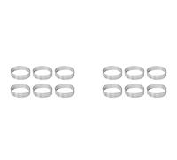 Wzxksoac Cake Ring Molds, 12Pcs Stainless Steel Porous Tart Ring, Perforated Pie Cake Ring Mold, Cake Mousse Ring with Holes 7cm