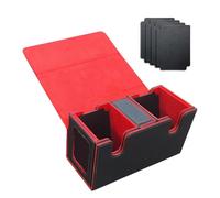 Wzxksoac Card Storage Box for 200+ Cards, Card Deck Case, Card Organizer with 4 Dividers Red