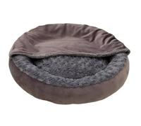 Wzxksoac Cat Bed for Small Dogs with Hooded Blanket Round Donut Design Warm Pet Supplies Coved for Calming Puppies Outdoor Winter Animal Use