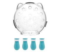 Wzxksoac Cat Muzzle for Grooming,Breathable Cat Muzzle Helmet with 4 Silicone Shoes, Cat Astronaut Helmet,Cat Anti Bite Helmet M