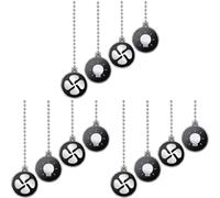 Wzxksoac Ceiling Fan Pull Chain Set, 12Pcs Light Bulb and Fan Pattern Pull Chain Ceiling Fan Chain Extender with Ball Fan Chain