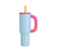 Wzxksoac Coffee Cup 40oz Stainless Steel Straw Insulated Thermal Mug Tumbler Ice Cup Large Capacity Blue