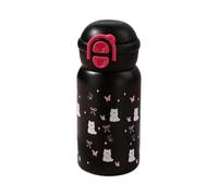 Wzxksoac Cute Stainless Steel Water Bottle with Straw 500ML Thermal Insulation Cup 500ML Cute Kawaii Water Cup 500ML Kawaii Vacuum Insulated Bottle for Hot or Cold Drinks Adorable Travel Mug Black