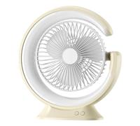 Wzxksoac Desk Lamp Fan 1200mAh Desktop Runner Light Mini Handheld Electric Fan Multifunction Practical 3 Speed Fan, Easy Install Easy to Use Yellow