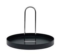 Wzxksoac Desktop Storage Tray Nordic Plastic Round Jewelry Trays Living Room Kitchen Table Meal Snack Tray Plate with Handle A