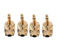 Wzxksoac DIY 6.35MM 1/4inch Mono Male Right Angle Pancake Style Plug Connectors for Speaker,Patch Cable,Golden Plated Male Mono 1/4 Inch Phono 6.35mm Phone Microphone Plug(4 Pack)