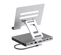 Wzxksoac Docking Station Laptop Stand Aluminum Alloy Multi Port Hub PD USB3.0 Stand SD TF Slot Gigabit Ethernet Docking Station,A