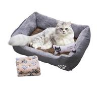 Wzxksoac Dog Bed Cat Dog Sofa Bed Dog House Nest Cave Rectangle Soft Cat Dog Sofa Bed with Cooling Mat Blanket & Toy Bone