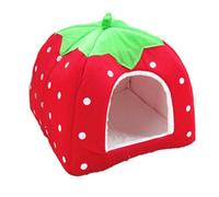 Wzxksoac Dog Kennel Dog Fashion Mat Basket Soft Strawberry Pet Dog Cat House Pet Tent Dog House Small Dog Kitten Bed Cat House S