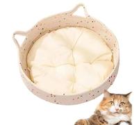Wzxksoac Donut Cat Bed Cute Bed for Indoor Cats Cotton Rope Nest Cushion for Kitten Sleeping Calming Scratching Home A