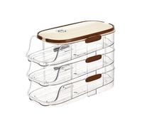 Wzxksoac Double-Row Egg Storage Box Kitchen Refrigerator Side Door Egg Box Transparent Rolling Egg Rack,B