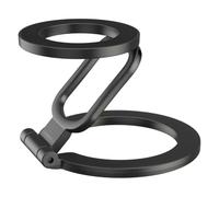 Wzxksoac Double-Sided Phone Holder Foldable 360° Rotating Stand Finger Grip Support with Strong Magnet Suppor Black