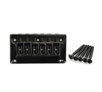 Wzxksoac Electric 6 String Guitar Bridge Fixed Saddles Top Load Tailpiece Component Black
