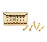 Wzxksoac Electric Guitar 6 String Fixed Saddle Bridge Top Load Tailpiece Guitar Part Gold