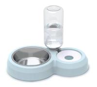 Wzxksoac Feeder and Water Bowl 2-In-1 Combo Automatic Food Container with Water Dispenser for Cats Dogs Leak Proof