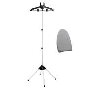 Wzxksoac Foldable Garment Steamer Stand with Adjustable Rack, Ironing Gloves& Two Clips for Suit Shirts for Clothes Black