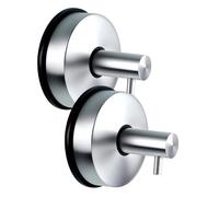 Wzxksoac For Door Wreaths Suction Cup Hooks on Glass- No Drill Hook for Shower, Hanging Towels Included Sliver