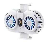 Wzxksoac For IOS Android Mobile Phone Semiconductor Dual Cooling Fan Radiator 3 Speeds Adjustable Game Cooler for Live Streaming White