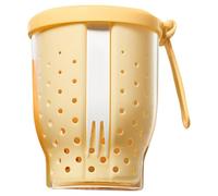 Wzxksoac Fruit Salad Storage Cup 25 Oz Travel Fruit Cups for Car, Includes Fork and Lids, Leakproof Reusable Snack Container Yellow