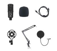 Wzxksoac Gaming USB Microphone Noise Cancellation Condenser Mic for Pc Podcast Microphone with Boom Bracket B