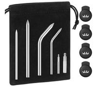Wzxksoac Glove Lacing Kit Includes Glove Lacing Needles, Anti-Slip Extension Rod 304 Stainless Steel Mitt Repair Laces for Softball Basebal