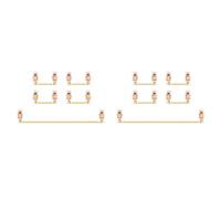 Wzxksoac Gold Plated Plate Mounted Stabilizer for Custom Mechanical Keyboard 2U 6.25U (2+8, White Pink)