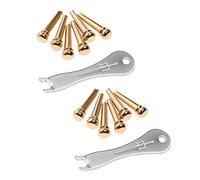 Wzxksoac Guitar Bridge Pins 12Pcs Brass Endpin for Acoustic Guitar with Guitar Bridge Pin Puller