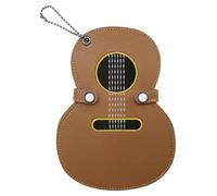 Wzxksoac Guitar Pick Case Holder Designed in Leather, Brown Color with 17 Slots, Ideal for Storing Guitar Picks