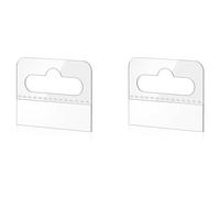 Wzxksoac Hang Tabs, 400 Pcs Clear Sticky Hanging Tabs Slot Hole Self Adhesive Plastic Hang Tags, 4.5 X 3.5cm