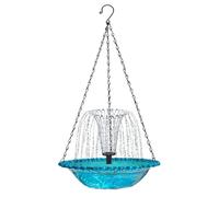 Wzxksoac Hanging Bird Bath with Solar Fountain Solar Bird Bath Fountains Hanging Bird Baths for Outdoors Blue