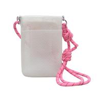 Wzxksoac Hollow Shoulder Bag for Teenager Solid Color Storage Mobile Phone Bag Sweet Mesh Bag White