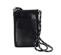 Wzxksoac Hollow Shoulder Bag Sweet Mesh Bag Solid Color Mobile Phone Storage Bag for Teenager Black
