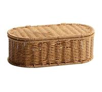 Wzxksoac Home Basket Kitchen Organizer-Dust-Proof Cutlery Frame Bohemian Imitation Rattan Storage Basket-Woven Storage Box Trumpet