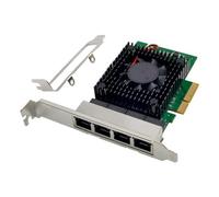 Wzxksoac I225-V PCI-E X4 Server Network Card 4 Port 2.5G Server Network Card I225 Gigabit Gaming Speed Network Card Computer Accessories Parts