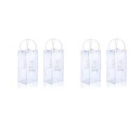 Wzxksoac Ice Wine Bag Portable Clear Wine Pouch Cooler with Handle for Party,Outdoor,Champagne,Cold Beer,4Pack