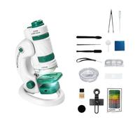 Wzxksoac Kids Science Microscope Kit Accessories 60-180X Educational Mini Pocket Handheld Smart Phone Microscope with LED Light White+Green