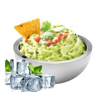 Wzxksoac Large 35oz Capacity Stainless Steel Dip Chiller Bowl- Ice Party Serving Bowl-Dip Dish Platter-Keeps Salsa Cool