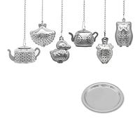 Wzxksoac Loose Tea Infuser Metal Loose Leaf Tea Infuser Teapot with Drip Tray Teacup and Teapot