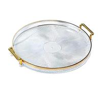 Wzxksoac Luxury Serving Tray,with Handles Cosmetic Perfume Makeup Display Multifunction Decorative Decorative Tray,Jewelry Tray D Easy to Use 27 X 27cm
