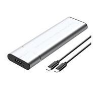 Wzxksoac M.2 NVMe SSD Enclosure Adapter Tool-Free USB 3.2 Gen2 20Gbps External NVMe to USB M-Key/B+M Key Silver