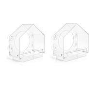 Wzxksoac Medium Wall Plastic Birdcage Transparent Small Pet Birdcage Wall-Mounted Feeder Outdoor Adsorption Plastic Bird Feeder