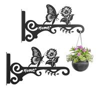 Wzxksoac Metal Plant Hooks 10 Inch-Butterfly Design Decorative Wall Hangers for Indoor& Outdoor-Hanging Brackets 2Pcs