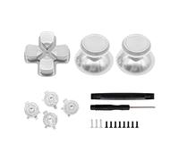 Wzxksoac Metal Thumbstick Joystick Analog Cap Key Button D-Pad Dpad Buttons for Replacement,Silver
