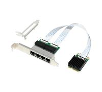 Wzxksoac MiniPCIE Gigabit Ethernet Network Card Ethernet Adapter 4xRJ45 Port 10/100/1000Mbps I350-T4 SAS Ethernet Network Card
