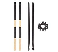 Wzxksoac Nylon Drum Stick Kit with Wooden Drum Brush,Drum Stick Holder Clip,Drum Jazz Drum Accessories Black